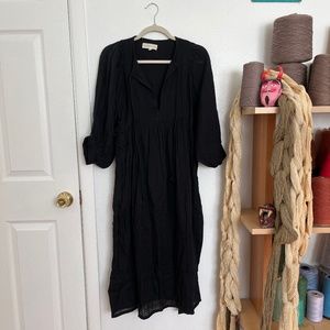 Daughters of India Kyra S dress black gauze cotton